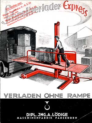 Lödige announcement for the trade fairs in Frankfurt and Hannover 1956: The EXPRESS fast loader